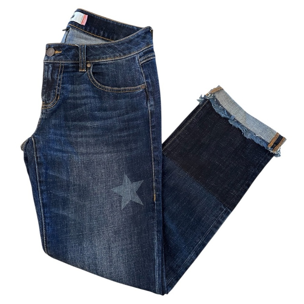 NWOT CABI Slim Boyfriend Hand-Stamped Star Print Jeans Size 2